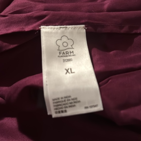 FARM RIO Burgundy Ruffle Blouse XL - Picture 9 of 9